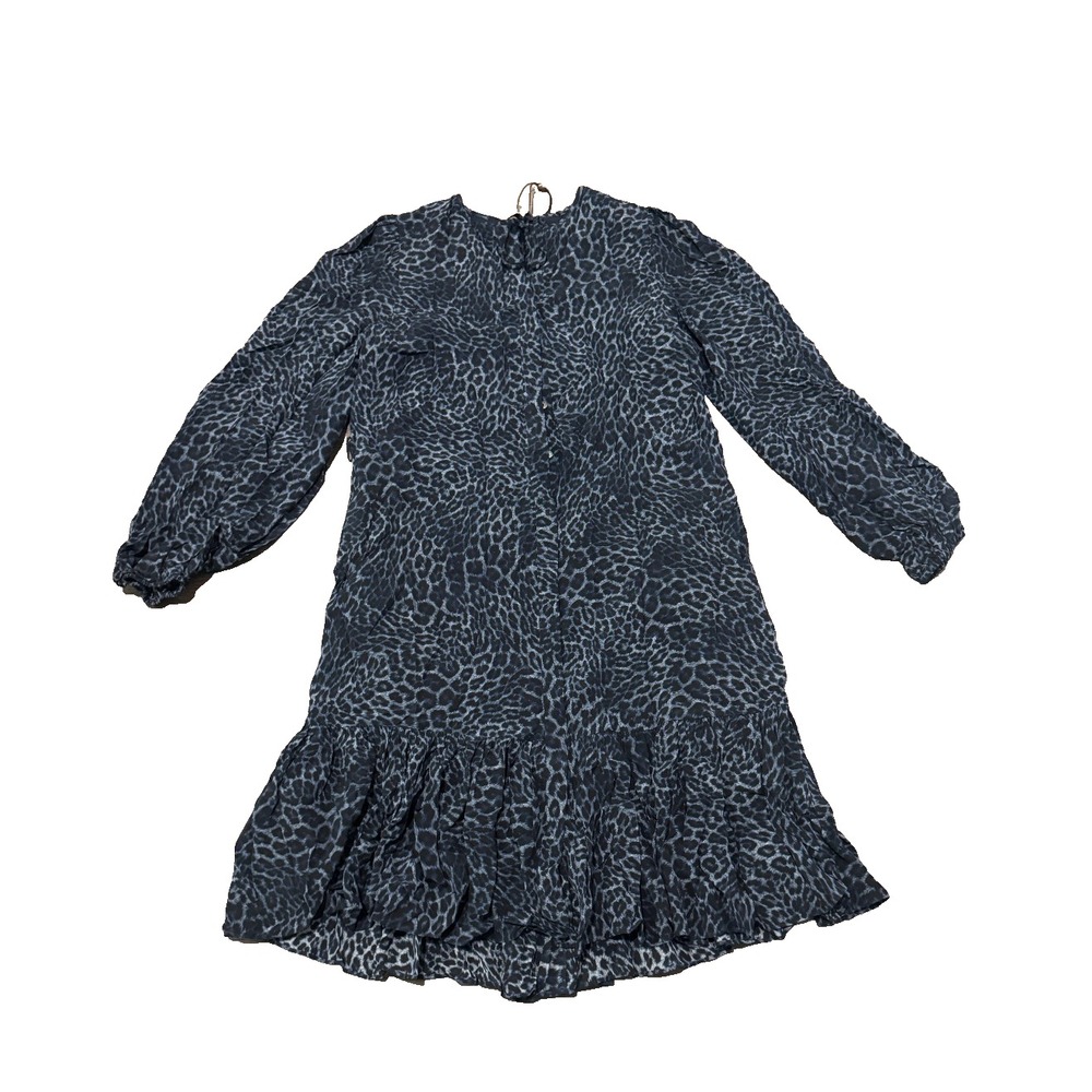 Kobi Halperin leopard print dress blue black extra small
